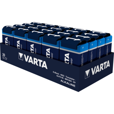 VARTA HIGH ENERGY Batterie E-Block (9V-Block) 20er VARTA HIGH ENERGY Batterie E-Block (9V-Block) 20er - Bild-Darstellung des Produktes 1