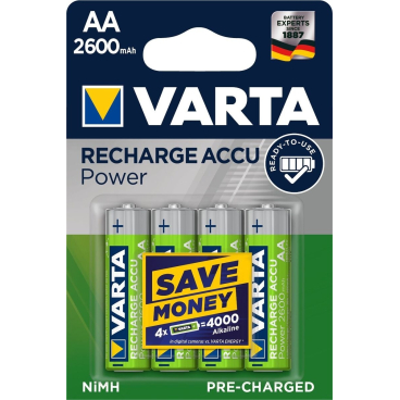 VARTA RECHARGE ACCU Power AA 2600mAh Blister 4 VARTA RECHARGE ACCU Power AA 2600mAh Blister 4 - Bild-Darstellung des Produktes 1