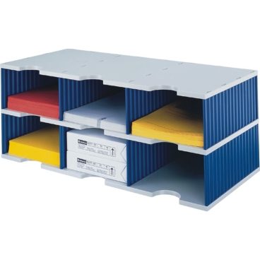 Sortierstation styrodoc trio JUMBO 6 Fächer grau/blau Sortierstation styrodoc trio JUMBO 6 Fächer grau/blau - Bild-Darstellung des Produktes 1