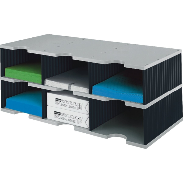 Sortierstation styrodoc trio JUMBO 6 Fächer grau/schwarz Sortierstation styrodoc trio JUMBO 6 Fächer grau/schwarz - Bild-Darstellung des Produktes 1