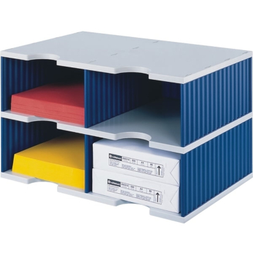 Sortierstation styrodoc Duo JUMBO 4 Fächer grau/blau Sortierstation styrodoc Duo JUMBO 4 Fächer grau/blau - Bild-Darstellung des Produktes 1