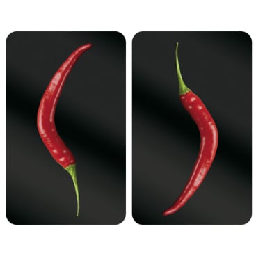 WENKO Universal Herdabdeckplatte, 30 x 52 cm Muster: Hot Peperoni, 2 Platten - Bild-Darstellung des Produktes 1