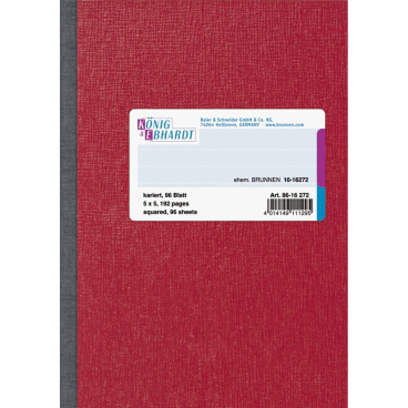 Geschäftsbuch A6 kariert 96 Blatt Karton rot Geschäftsbuch A6 kariert 96 Blatt Karton rot - Bild-Darstellung des Produktes 1