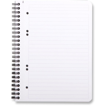 Notizbuch A5+ 80 Blatt Wire-O-Bindung 90g liniert mit Rand schwarz Notizbuch A5+ 80 Blatt Wire-O-Bindung 90g liniert mit Rand schwarz - Bild-Darstellung des Produktes 1