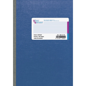 Kladde A5 96 Blatt 70g/qm liniert Deckelpappe Strukturprägung blau Kladde A5 96 Blatt 70g/qm liniert Deckelpappe Strukturprägung blau - Bild-Darstellung des Produktes 1