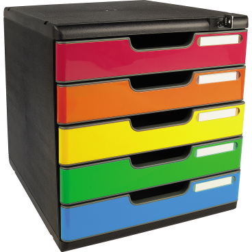 Schubladenbox MODULO 331798D A4 5 Schübe farbig +Schloss Schubladenbox MODULO 331798D A4 5 Schübe farbig +Schloss - Bild-Darstellung des Produktes 1
