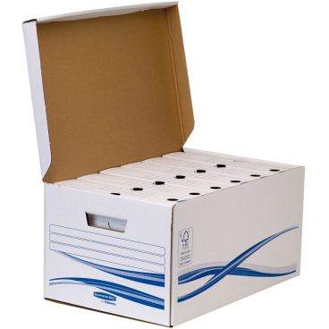 Klappdeckelbox Maxi Bankers Box Basic 350x260x350mm weiß/blau 10 Stück Klappdeckelbox Maxi Bankers Box Basic 350x260x350mm weiß/blau 10 Stück - Bild-Darstellung des Produktes 1