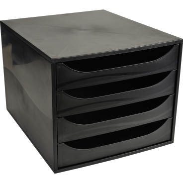 Schubladenbox Ecobox 228610D A4+ 4 Schübe offen schwarz/schwarz Schubladenbox Ecobox 228610D A4+ 4 Schübe offen schwarz/schwarz - Bild-Darstellung des Produktes 1