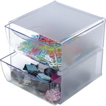 Organiser Cube transparent 2 Schubladen 15x15x18,2cm Organiser Cube transparent 2 Schubladen 15x15x18,2cm - Bild-Darstellung des Produktes 1