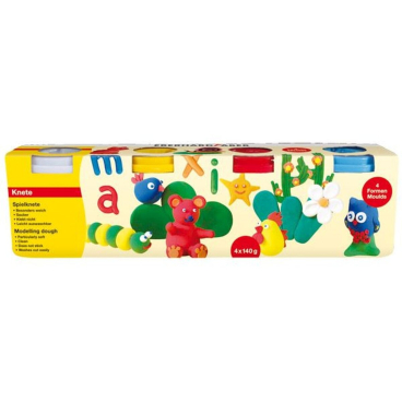 Spielknete Basic VE=4x140g 4 Farben Spielknete Basic VE=4x140g 4 Farben - Bild-Darstellung des Produktes 1