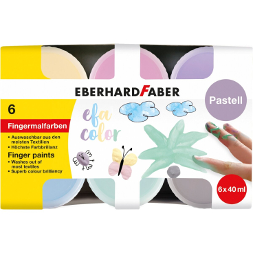 Fingerfarbe - 6x 40 ml Pastellfarben sortiert. Fingerfarbe - 6x 40 ml Pastellfarben sortiert. - Bild-Darstellung des Produktes 1