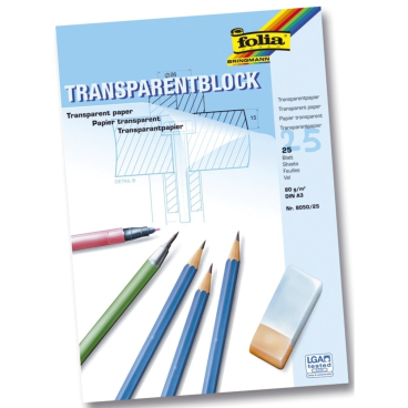 Transparentpapier - 80g A3 Block 25 Blatt. Transparentpapier - 80g A3 Block 25 Blatt. - Bild-Darstellung des Produktes 1