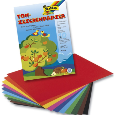 Tonpapier - 22 x 32 cm 10 Farben sortiert. Tonpapier - 22 x 32 cm 10 Farben sortiert. - Bild-Darstellung des Produktes 1