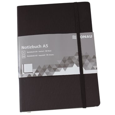 Notizbuch - A5 kariert 192 Seiten schwarz. Notizbuch - A5 kariert 192 Seiten schwarz. - Bild-Darstellung des Produktes 1