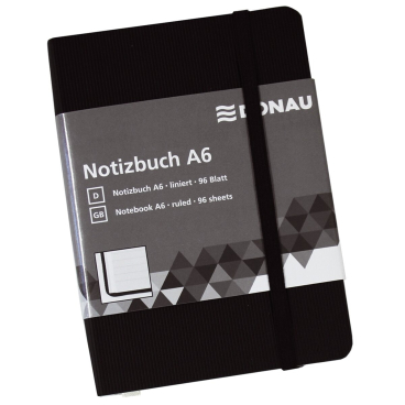 Notizbuch - A6 liniert 192 Seiten schwarz. Notizbuch - A6 liniert 192 Seiten schwarz. - Bild-Darstellung des Produktes 1