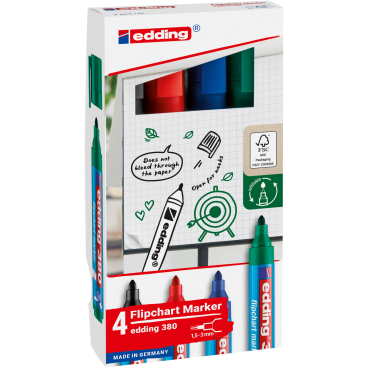 Flipchartmarker 380 4-380-4-2 1,5-3mm sortiert 4 Stück Flipchartmarker 380 4-380-4-2 1,5-3mm sortiert 4 Stück - Bild-Darstellung des Produktes 1