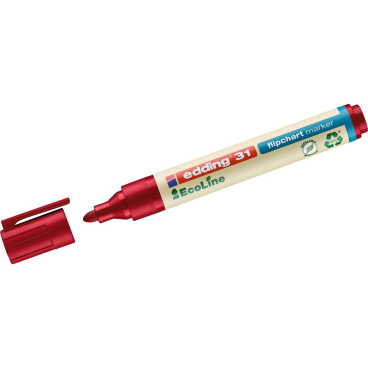 Flipchartmarker edding 31 EcoLine nachfüllbar 1,5-3mm rot Flipchartmarker edding 31 EcoLine nachfüllbar 1,5-3mm rot - Bild-Darstellung des Produktes 1