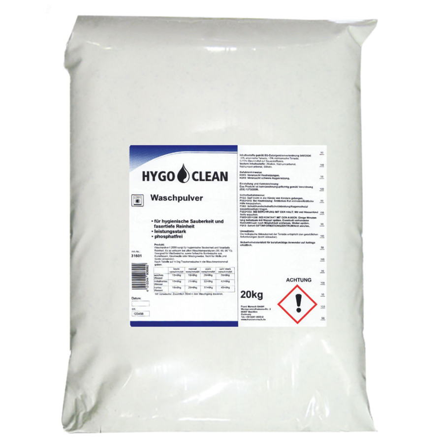 HYGOCLEAN Waschpulver, 20 kg – Sack online kaufen | hygi.de