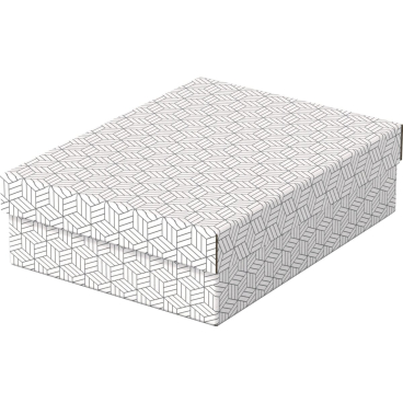 Aufbewahrungsbox Home Medium flach mit Deckel Wellpappe VE=3 Stück weiß Aufbewahrungsbox Home Medium flach mit Deckel Wellpappe VE=3 Stück weiß - Bild-Darstellung des Produktes 1
