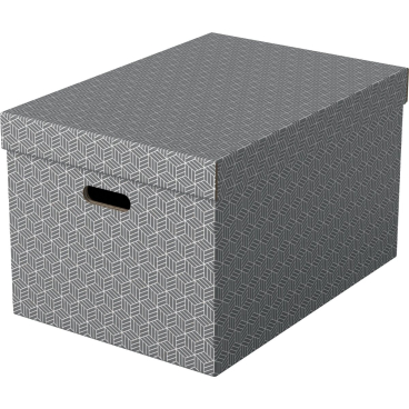 Aufbewahrungsbox Home Groß mit Deckel Wellpappe VE=3 Stück grau Aufbewahrungsbox Home Groß mit Deckel Wellpappe VE=3 Stück grau - Bild-Darstellung des Produktes 1