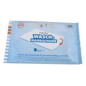 zetMedica® Feuchte Waschhandschuhe – 1 Beutel = 8 Waschhandschuhe