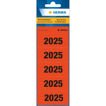 Inhaltsschild 2025 60x26mm VE=100 Stück rot Inhaltsschild 2025 60x26mm VE=100 Stück rot - Bild-Darstellung des Produktes 1