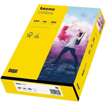 Multifunktionspapier tecno colors A4 160 g/qm VE=250 Blatt intensivgelb Multifunktionspapier tecno colors A4 160 g/qm VE=250 Blatt intensivgelb - Bild-Darstellung des Produktes 1