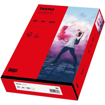 Multifunktionspapier tecno colors A4 80g/qm VE=500 Blatt intensivrot Multifunktionspapier tecno colors A4 80g/qm VE=500 Blatt intensivrot - Bild-Darstellung des Produktes 1