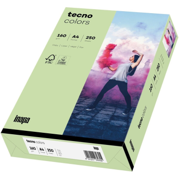 Multifunktionspapier tecno colors A4 160g/qm VE=250 Blatt mittelgrün Multifunktionspapier tecno colors A4 160g/qm VE=250 Blatt mittelgrün - Bild-Darstellung des Produktes 1