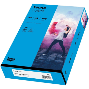 Multifunktionspapier tecno colors A4 80 g/qm VE=500 Blatt intensivblau Multifunktionspapier tecno colors A4 80 g/qm VE=500 Blatt intensivblau - Bild-Darstellung des Produktes 1