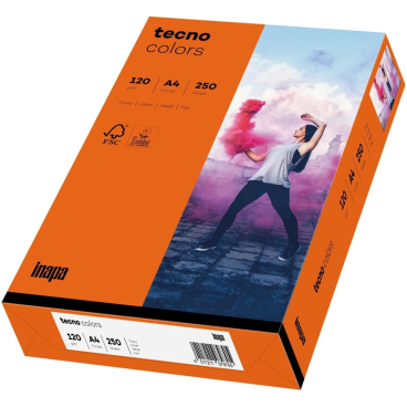 Multifunktionspapier tecno colors A4 120 g/qm VE=250 Blatt intensivorange Multifunktionspapier tecno colors A4 120 g/qm VE=250 Blatt intensivorange - Bild-Darstellung des Produktes 1