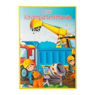 Freundebuch Kindergarten Baustelle - 88 illustrierte Seiten A5. Freundebuch Kindergarten Baustelle - 88 illustrierte Seiten A5. - Bild-Darstellung des Produktes 1