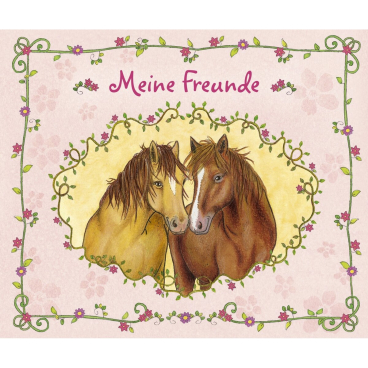 Freundebuch Pferde - 80 illustrierte Seiten 21 x 17,5 cm. Freundebuch Pferde - 80 illustrierte Seiten 21 x 17,5 cm. - Bild-Darstellung des Produktes 1
