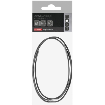 Gummibandset A6 mit 1 Verschluss- und 2 Haltegummis anthrazit Gummibandset A6 mit 1 Verschluss- und 2 Haltegummis anthrazit - Bild-Darstellung des Produktes 1