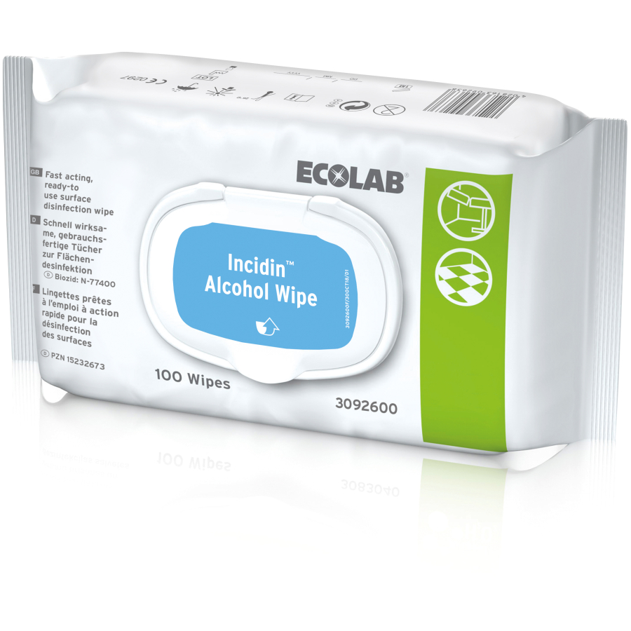 ECOLAB Incidin™ Alcohol Wipe Desinfektionstücher, 1 Packung = 100
