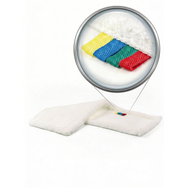 Rezi Mikrofaser Bodenwischbezug, 50 cm, weiß, mit 4 Farben Kennzeichnung zur Unterscheidung nach HACCP, ideal für leichte bis mittlere Verschmutzungen 1 Karton = 70 Bodenwischbezüge, 50 cm, weiß - Bild-Darstellung des Produktes 1