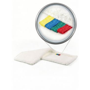 Rezi Mikrofaser Bodenwischbezug, 40 cm, weiß, mit 4 Farben Kennzeichnung zur Unterscheidung nach HACCP, ideal für leichte bis mittlere Verschmutzungen 1 Karton = 70 Bodenwischbezüge, 40 cm, weiß - Bild-Darstellung des Produktes 1