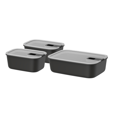 Mepal EasyClip Frischhaltedose, 3-teilig 2 x 700 ml + 1 x 1500 ml Farbe: nordic black - Bild-Darstellung des Produktes 1