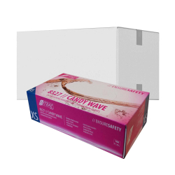 MCD Medical Care Dental GmbH NITRAS CANDY WAVE Nitril Einmalhandschuhe, magenta, Unsteril, Rollrand, puderfrei, beidseitig tragbar, 1 Karton = 10 Packungen = 1000 Stück, Größe XS 8327-XS