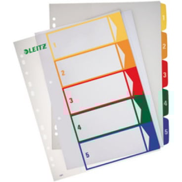LEITZ Zahlen-Register, Kunststoff, A4, farbiger Verlauf 5-teilig - Bild-Darstellung des Produktes 1