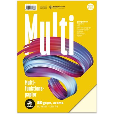 Multifunktionspapier A4 80g/qm VE=50 Blatt creme Multifunktionspapier A4 80g/qm VE=50 Blatt creme - Bild-Darstellung des Produktes 1