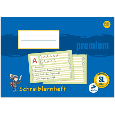 Schreiblernheft Premium A4 mit farbiger Mittelzeile Lineatur SL 16 Blatt Schreiblernheft Premium A4 mit farbiger Mittelzeile Lineatur SL 16 Blatt - Bild-Darstellung des Produktes 1
