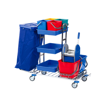 Floorstar RW 1 Quattro SOLID Reinigungswagen, verchromt Fassungsvermögen: für 2 x 120 Liter Müllsäcke - Bild-Darstellung des Produktes 1