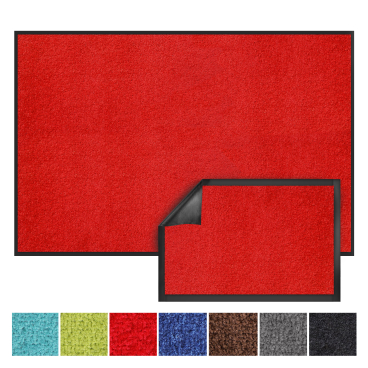 Floordirekt Schmutzfangmatte Monochrom aus Polyamid - Antistatisch Waschbar bis 30 °C - Rot 120 x 180 cm Rot 120 x 180 cm - Bild-Darstellung des Produktes 1