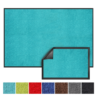 Floordirekt Schmutzfangmatte Monochrom aus Polyamid - Antistatisch Waschbar bis 30 °C - Türkis 120 x 180 cm Türkis 120 x 180 cm - Bild-Darstellung des Produktes 1