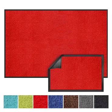 Floordirekt Schmutzfangmatte Monochrom aus Polyamid - Antistatisch Waschbar bis 30 °C - Rot 90 x 120 cm Rot 90 x 120 cm - Bild-Darstellung des Produktes 1