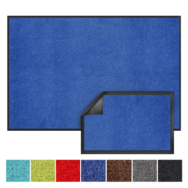 Floordirekt Schmutzfangmatte Monochrom aus Polyamid - Antistatisch Waschbar bis 30 °C - Blau 60 x 180 cm Blau 60 x 180 cm - Bild-Darstellung des Produktes 1