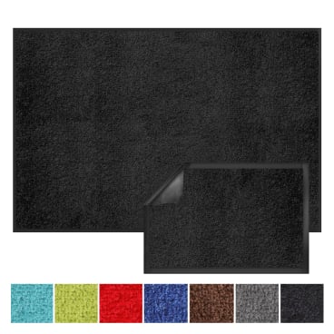 Floordirekt Schmutzfangmatte Monochrom - Farbbrillant Waschbar Antistatisch - Schwarz 135 x 200 cm Schwarz 135 x 200 cm - Bild-Darstellung des Produktes 1