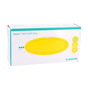 B. Braun Vasco® Nitril Soft blue Einmalhandschuhe 1 Packung = 200 Stück, Größe XS - Bild-Darstellung des Produktes 1