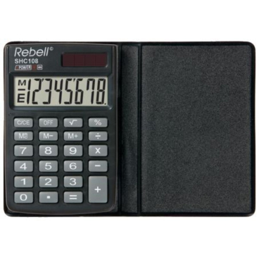 Taschenrechner SHC-108 BX - Solar-/Batteriebetrieb 8stellig LC-Display schwarz. Taschenrechner SHC-108 BX - Solar-/Batteriebetrieb 8stellig LC-Display schwarz. - Bild-Darstellung des Produktes 1